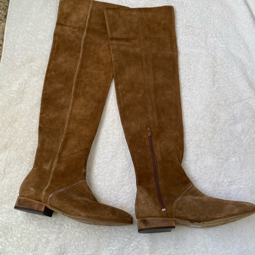 NWT Free People Tan Suede Over-the-Knee Boots - Picture 7 of 14